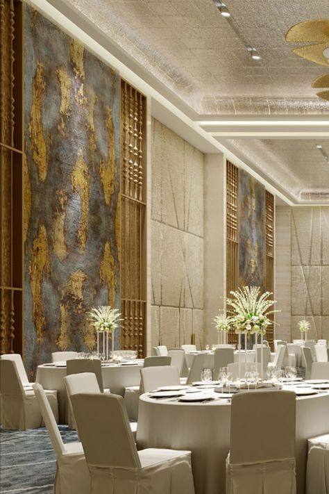 Millennium Hilton Bangkok Ballroom Design By BLINK Hotel Banquet Hall Interior Design, Luxury Ballroom Design, Ballroom Design Interior Modern, Banquet Halls Interior, Banquet Hall Ceiling Design Modern, Ballroom Design Interior Hotel, Ballroom Wall Design, Hotel Ballroom Interior Design, Modern Ballroom Design