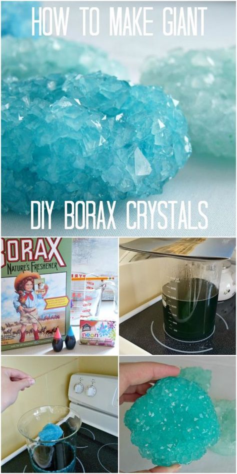 How to grow crystals. Giant Crystals Recipe and Borax Uses for Kids | 15 Easy Borax Recipes on Frugal Coupon Living. Science experiments kids. Crystal Tutorial, Borax Uses, Borax Crystals, June Calendar, Growing Crystals, Adventure Ideas, Kid Experiments, Preschool Science, Crystal Crafts