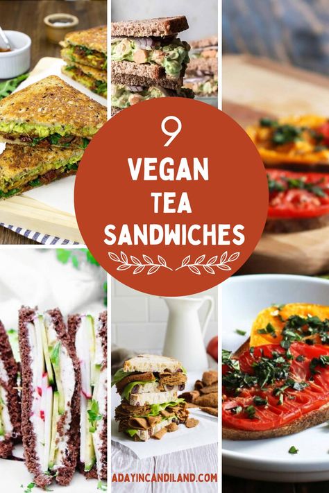 Enjoy these vegan tea sandwiches. They combine flavors and textures, making them a delightful and creative addition to any tea time spread. Vegan Tea Sandwiches Recipes, Vegan Mini Sandwiches, Vegetarian Afternoon Tea Ideas, Dairy Free Tea Sandwiches, Vegan Afternoon Tea Recipes, Savory Tea Sandwiches, Vegan Tea Party Food, Vegetarian Tea Sandwiches, Vegan Tea Sandwiches