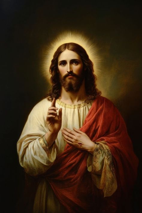 Jesus painting art representation. | free image by rawpixel.com / MEANISM Jesus Old Painting, Jesus Painting Ideas, Aesthetic Jesus Pictures, Jesus Images Hd, Real Image Of Jesus, Jesus Art Paintings, Picture Of Jesus Christ, Paintings Of Jesus, Catholic Paintings