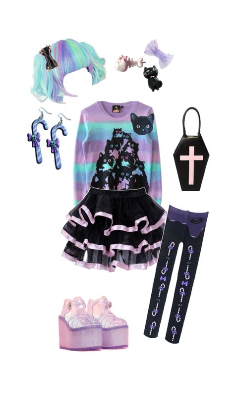 Cute Emo Outfits Pastel Goth, Pastel Goth Outfits 2014, Goth Christmas Outfit, Pastel Goth Diy, Pastel Goth Christmas, Pastel Goth Tumblr, Perky Goth, Shifting Outfits, Cute Emo Outfits