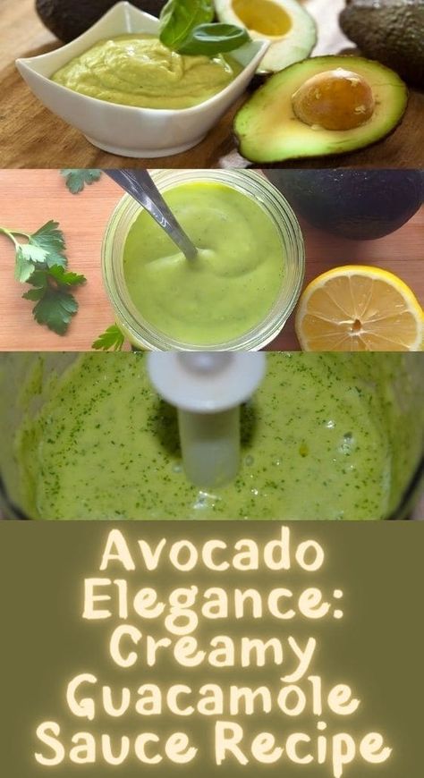 Avocado Elegance: Creamy Guacamole Sauce Recipe Creamy Guacamole Recipe, Guacamole Sauce, Creamy Guacamole, Guacamole Ingredients, Avocado Guacamole, Creamy Avocado Sauce, Sauces Recipes, Pinch Of Yum, Creamy Recipes