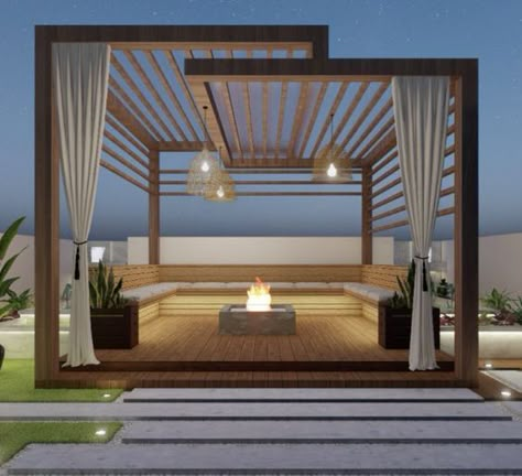 Pergola Modern, Design Per Patio, Rooftop Patio Design, Roof Garden Design, Terrace Garden Design, Terrace Decor, Rooftop Terrace Design, Rooftop Design, Modern Pergola