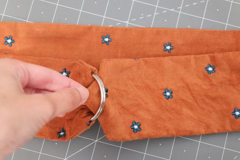 how to sew the d-ring belt on the Durban sewing pattern by Megan Nielsen Patterns D Ring Belt, Durban, Pull Through, One Ring, O Ring, Continental Wallet, Sewing Patterns, Two By Two, Wallet