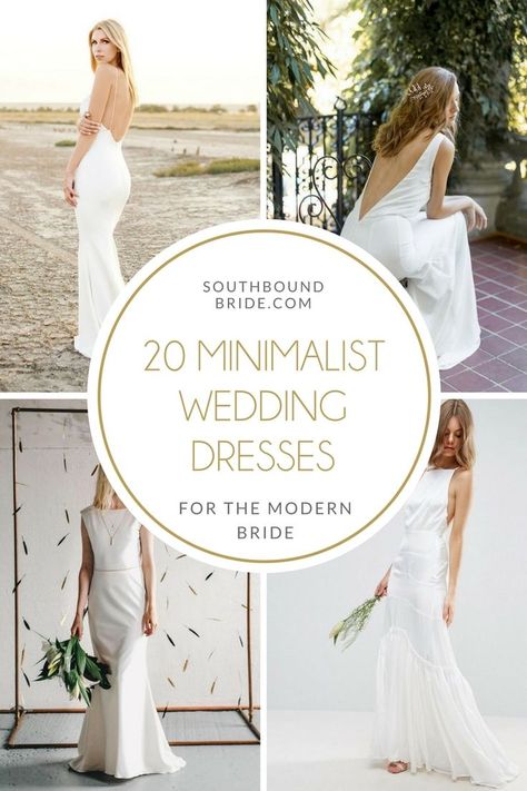 20 Elegant Minimalist Wedding Dresses | SouthBound Bride Minimalist Chiffon Wedding Dress, Simple Wedding Gown Minimalist, Wedding Dresses Simple Elegant, Elegant Long Sleeve Wedding Dresses, Simple Classic Wedding, Minimalist Wedding Gown, Elegant Minimalist Wedding, Modern Bridal Dress, Minimalist Wedding Ideas