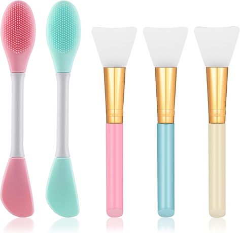 Molain Mask Brush Silicone Applicator 5 Pieces Multi-colored Silicone Facial Brushes for Applying DIY Mud Body Lotion Kit Fan Spatula Brushed Esthetician Face Care Makeup Skincare Supplies Tool Skincare Supplies, Silicone Face Mask, Face Mask Brush, Mask Brush, Face Brushes, Diy Masks, Fan Brush, Facial Brushes, Cleansing Face