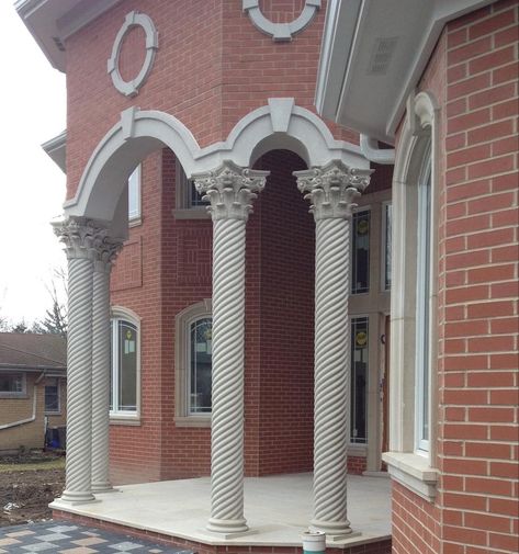 Rope columns made out of fiberglass. Columns (home), Architectural Columns, Stone Columns, Beautiful Islamic Quotes, Made In America, In The Heights, Natural Stones, Custom Sizing, Twist