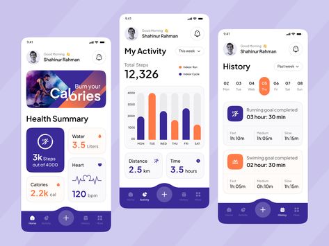 #fitness #activity #workout #exercise #wellness
#health overview #medicine #healthcare
#health tracker #daily goals
#fitness app #shahinurstk02 #mobile app
#ui #ux #uiux #popular design Fitness App Ui Design, Fitness Apps Design, App Mobile Design, Health Tracker App, Fitness App Ui, Goal App, Fitness Tracker App, Fitness Tracking App, Steps App