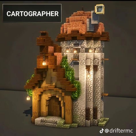 Mini Library Minecraft, Minecraft Medieval Clock Tower, Dome Building Minecraft, Villager Shops Minecraft, Minecraft House Facade, Minecraft House For 4 People, Medieval Minecraft Build Ideas, Enchanting Station Minecraft, Spruce Castle Minecraft