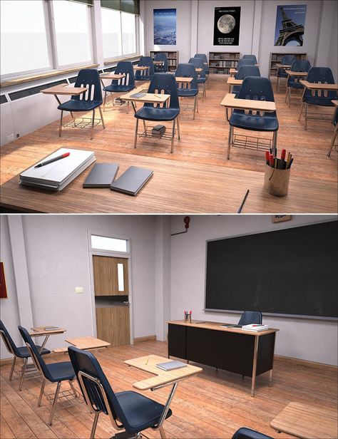 School Classroom Interior, Kids Ministry Rooms, Education Design Interior, Classroom Interior, School Building Design, School Interior, Hospital Interior Design, High School Classroom, Daz 3d