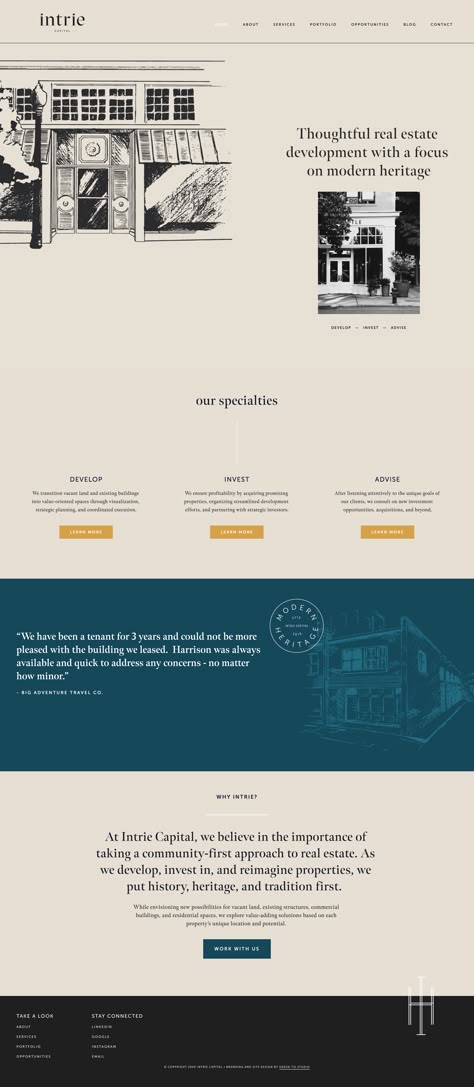 Modern Vintage Web Layout for Real Estate Business Estate Design, Country Website Design, Traditional Website Design, Heritage Graphic Design, Realty Website Design, Realtor Website, Vintage Banner Design, Real Estate Website Design Layout, Real Estate Site Web Design