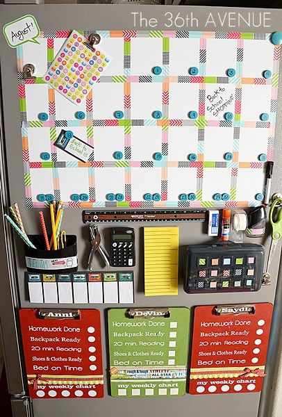 No matter how you feel about the start of a new school year, these 15 back to school organization ideas will help you transition into the fall schedule with ease. Family Command Centers, Themed Powerpoint, Escuela Diy, Home Command Center, Homework Organization, Homework Station, Family Command Center, Kids Homework, Back To School Organization