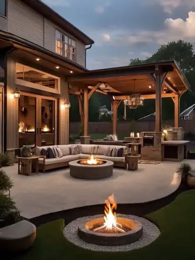 Patio Layout, Food Fusion, Dream Patio, Outdoor Patio Designs, Post Secret, Backyard Renovations, Backyard Remodel, Backyard Fire, Backyard Inspo