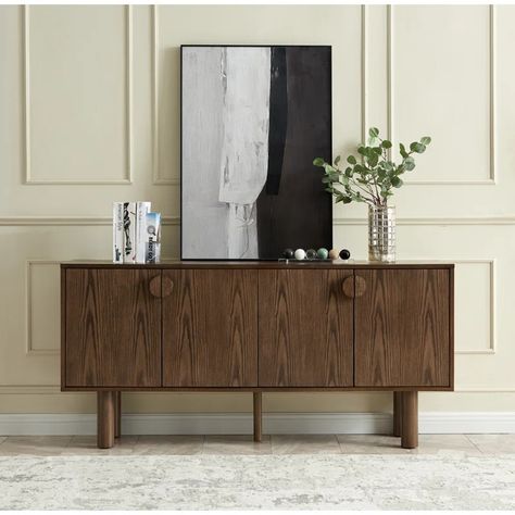 Elegant Home For You 67'' Sideboard | Wayfair Entryway Storage Cabinet, Walnut Tv Stand, Bathroom Floor Cabinets, Buffet Cabinet, Living Room Cabinets, Accent Cabinet, Cabinet Decor, Kitchen Dishes, Cabinet Colors