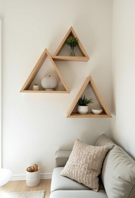 Corner floating shelves offer an innovative solution for maximizing space in compact areas. These versatile shelves transform awkward corners into stylish storage havens, perfect for displaying books, plants, or decorative items. Whether you opt for a minimalist look or rustic charm, corner shelves can elevate any room's decor. There's a clever trick to arranging them that designers swear by. Small Corner Shelf Ideas, Nightstand Alternative, Floating Shelf Ideas, Small Corner Shelves, Floating Cube Shelves, Corner Floating Shelves, Corner Shelf Ideas, Shelf Arrangement, Displaying Books