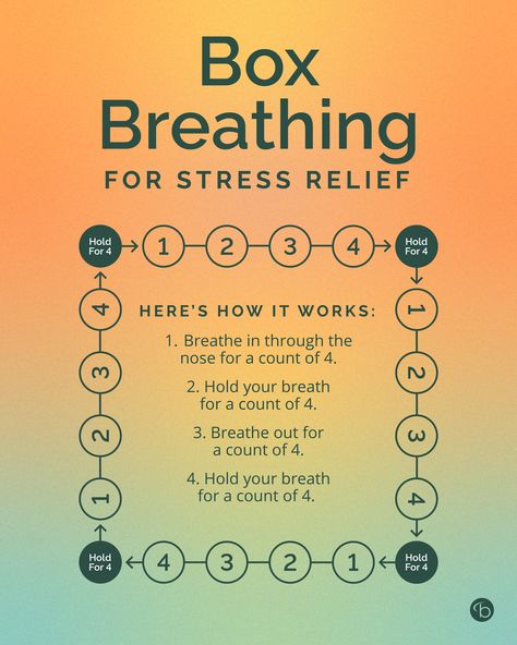 Box breathing is a deep breathing technique designed to calm the mind and body after a stressful experience. ☁️⁠ ⁠ The benefits of box breathing, have been shown to have a healthy impact on blood pressure, heart rate, and cortisol levels (the body’s main stress hormone).⁠ ⁠ Have you tried box breathing? ⁠ ⁠ #boxbreathing #stressrelief Breathe Work Benefits, How To Breathe Better, Deep Breathing Benefits, Calming Breathing Techniques, Box Breathing Benefits, Benefits Of Breathwork, Belly Breathing Exercises, Breath Work Techniques, Boxed Breathing