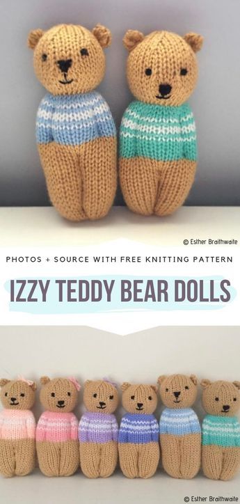 Comfort Dolls Free Pattern, Comfort Dolls Pattern Free Knitting, Knit Teddy Bear Pattern Free, Free Baby Knitting Patterns To Download, Free Knitting Patterns Uk, Izzy Dolls, Comfort Dolls, Bear Knitting Pattern, Knitting Dolls Free Patterns