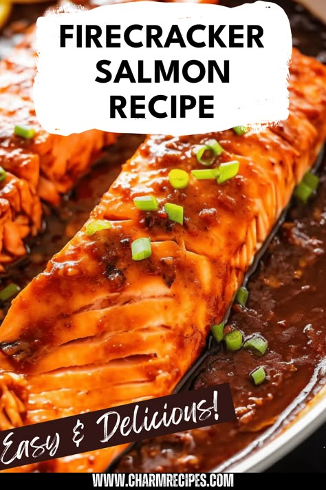 Get ready to excite your palate with our Firecracker Salmon! This easy recipe features the decadent flavor of fresh salmon paired with a spicy marinade that brings heat and zest to your dinner menu. Perfect for those seeking a quick weeknight meal or an impressive dish for entertaining guests, this recipe combines nutritious ingredients that promote healthy living. Follow our step-by-step guide for a smoky-infused salmon that’s bursting with flavor. A must-try for seafood enthusiasts! Marinade For Salmon Easy, Spicy Salmon Recipes, Firecracker Salmon Recipes, Salmon Marinade Recipes, Firecracker Salmon, Salmon Fillet Recipes, Creamy Garlic Pasta, Quick Salmon, Fish For Dinner