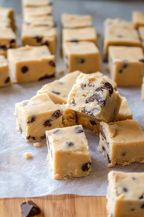 Cookie Dough Fudge - Insanely Good Easy Chocolate Chip Cookie Dough, Cookie Dough Fudge Recipe, Chocolate Chip Cookie Dough Fudge, Easy Chocolate Chip Cookie, Easy Cookie Dough, Cookie Dough Fudge, No Bake Cookie Dough, No Bake Recipes, Almond Flour Cookies