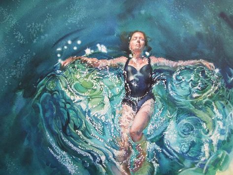 Cruciform in water Rippled Water, Water Artists, Swimming Women, Water Poster, Underwater Art, Water Art, Floating In Water, A Level Art, British Art