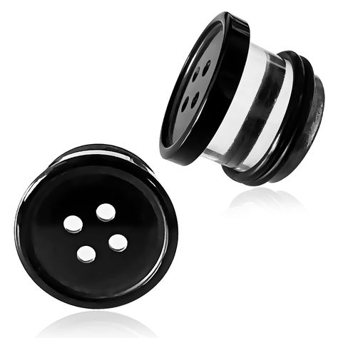 AntDear 2Pcs Acrylic Plug Gauges for Ears Women Men Black White Button Plug Earrings, Single Flared Saddle Stretching Gauge T Gauge Tunnels, Septum Tusk, Unique Ear Piercings, Plug Earrings, Ear Tunnels, Body Jewelry Piercing, Ear Gauges, Plugs Earrings, Discount Jewelry