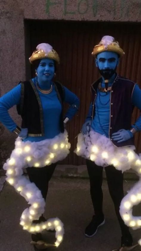 35+ DIY Halloween Costumes for Women That Are Ideal for BFFs - HubPages Genie Costume Men, Genie Couple Costume, Female Genie Costume, Arabian Night Costume, Aladdin Trunk Or Treat Ideas, Aladdin Trunk Or Treat, Diy Genie Costume, Aladdin Genie Costume, Aladdin Play