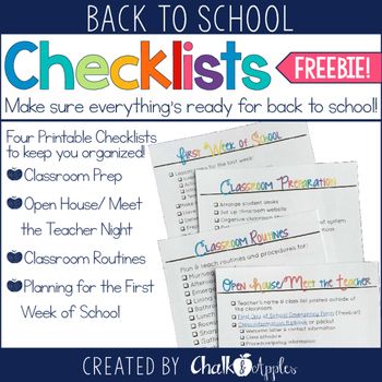 Get organized for Back to School with these FREE checklists!Back to School time can be stressful, but these checklists will help you plan out all the little details for a successful start to the school year! Includes checklists for classroom preparation, open house/meet the teacher night, classroom routines, and the first week of school.*****************************************************************************You may also likeBack to School Flipbook: Class Info for Parent Night or Open Ho... Classroom Prep, Come Back To School, Teacher Checklist, Free Math Resources, Back To School Checklist, School Checklist, Classroom Procedures, Classroom Routines, Back To School Night