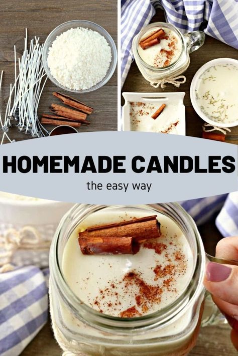 Soy Candle Recipe, Essential Oil Candles Diy, Homemade Soy Candles, Diy Candles Easy, Soya Mumu, Candle Diy, Candle Making Business, Thrifty Thursday, Diy Marble