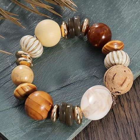 Amazon.com: Coiris Multi Beaded Statement Bracelet Wooden Acrylic Beads Stretch Chunky Beads Bracelet for Wome Gift(BR-1215): Clothing, Shoes & Jewelry Cards Dress, Chunky Bracelets, Chunky Beads, Pretty Bracelets, Zipped Bag, Statement Bracelet, Beads Bracelet, Box Chain, Acrylic Beads