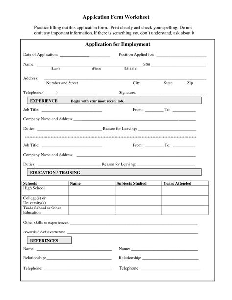 Practice Job Application Form How To Fill Out A Job Application, Printable Job Application Forms, Employment Application Form, Bank Documents, Employee Application, Job Application Example, Printable Job Applications, Writing An Application Letter, Passport Application Form