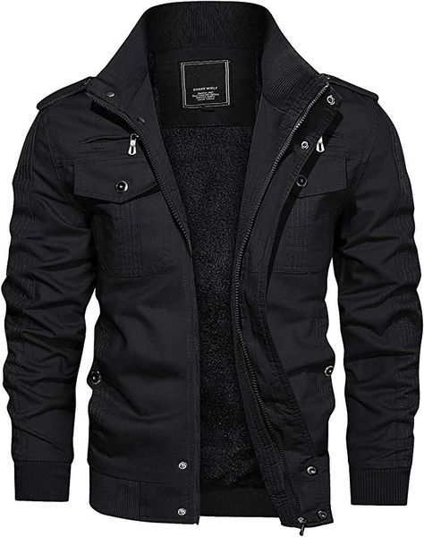 Black Jackets Men, Men Jacket Outfit Casual, Black Jacket Outfit Mens, Man Clothes Style, Army Jacket Men, Cargo Jacket Mens, Cotton Jacket Men, Mens Outwear, Man Jacket