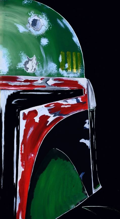 Nerdy Paintings, Star Wars Canvas Painting, Boba Fett Painting, Boba Fett Wallpaper, Star Wars Art Painting, Star Wars Pop Art, Boba Fett Art, Star Wars Art Drawings, Hunter Gifts