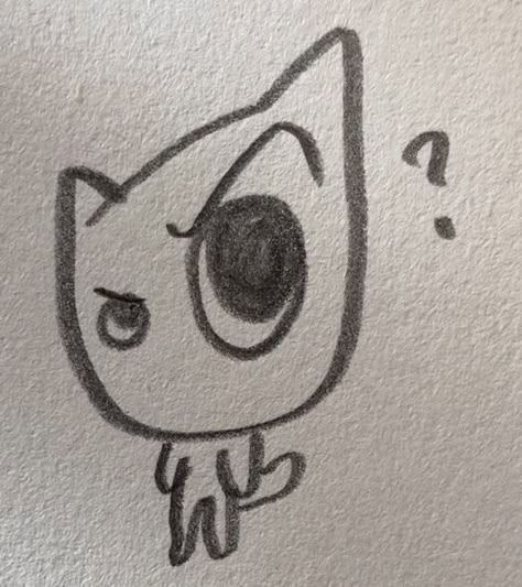 Cat Sketches Cute, Cute Drawings For Notes, Goofy Cats Drawing, Cat Drawing Ideas Easy, Easy Cats To Draw, Weird Little Doodles, Goofy Things To Draw, Cute Simple Cat Drawings, Art Drawings Simple Doodles Aesthetic