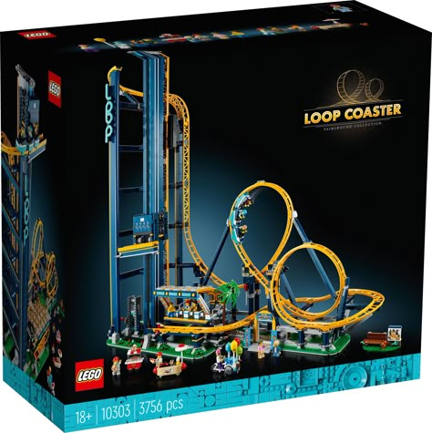 LEGO is turning things upside down with their newest release in the Fairground Collection, 10303 Loop Coaster! Coming July 1, this massive roller coaster features two loops! 10303 Loop Coaster - 18+ - 3756 pieces⁠ - Includes 11 minifigures - Can be motorized (sold separately) - Available July 1 - $399.99 / £344.99 / €399.99 / CA$499.99⁠ Construction Lego, Shop Lego, Hot Dog Stand, Projects For Adults, Lego Builder, Lego Pieces, Roller Coaster Ride, Lego Creator, Toy Blocks