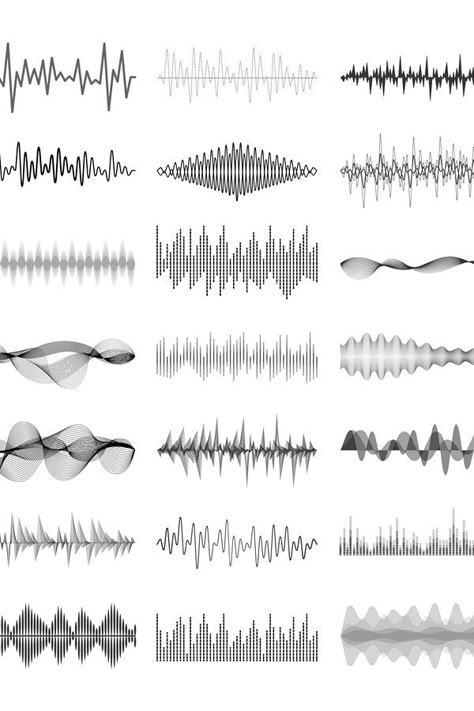 Vibration Illustration, Sound Waves Aesthetic, Sound Frequency Waves, Soundwave Tattoo, Sound Illustration, Music Sound Waves, Sound Wave Tattoo, Music Frequency, Record Graphic