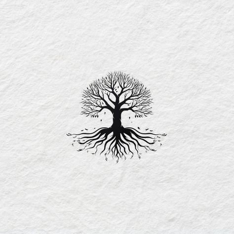 Mens Tattoos Patchwork Ideas, Growth Tattoos Men, Root Tree Tattoo, Tree Of Wisdom Tattoo, Symbols For Balance Tattoo, Tree With Deep Roots Tattoo, Wisdom Tattoo Men, Tattoo Ideas For Men Tree, Tiny Tattoos For Men With Meaning