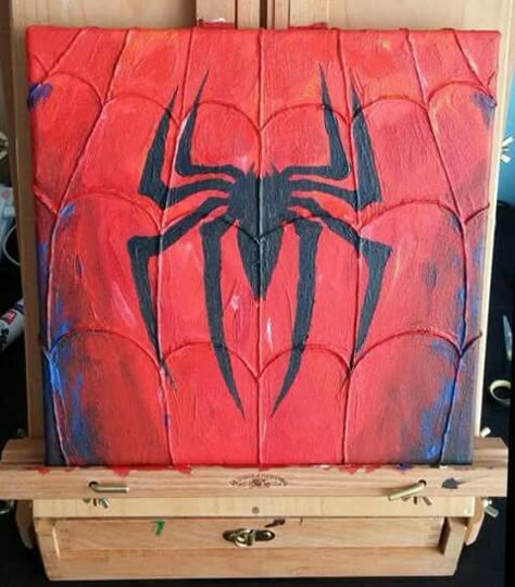 Spiderman Canvas Painting, Spiderman Canvas, Spiderman Painting, Soyut Sanat Tabloları, Tableau Art, Paint Night, Arte Inspo, Canvas Ideas, Mini Canvas Art