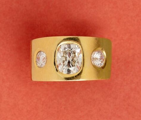 Recent acquisitions - Page 9 of 19 - Inez Stodel Thick Band Engagement Ring, Large Engagement Rings, Thick Gold Band, Gold Ring With Diamond, Jewelry Knowledge, Vintage Gold Rings, Cute Engagement Rings, Future Engagement Rings, Gold Diamond Band