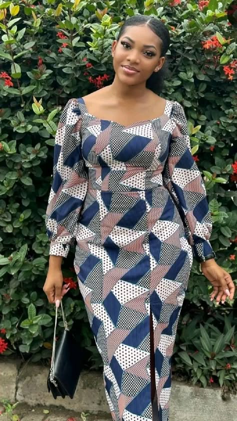 Ankara Gowns, Ankara Gown, Ankara Gown Styles, Afrikaanse Mode, Gown Styles, African Fashion Ankara, Long Sleeve Dresses, African Print Fashion Dresses, African Clothing Styles