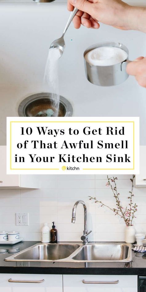 Get Rid of Stinky Kitchen Sink Smells. Does your sink smell like sewer or rotten eggs in your kitchen or bathroom? Here's how to freshen it up and make it smell good without any chemicals! How To Get Rid Of Smelly Sink Drains, How To Get Rid Of Stinky Sink Drains, Stinky Kitchen Sink Drain, Kitchen Sink Smells Bad, Sink Smells Bad How To Get Rid, Kitchen Drain Smell, Smelly Sink Drain, Sink Drain Smell, Smelly Sink