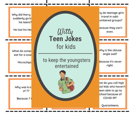 Written by amomwithalessonplan.com Getting your teen to laugh can be a little tricky. We all know how important a good chuckle is, especially for our big kids. These jokes for teens were collected with the intention of connecting with our older kids on a playful level. You might also find the corny joke, exam joke, math joke, riddles... Written by amomwithalessonplan.com High School Jokes, Actually Funny, Lunch Planning, Lunchbox Jokes, Jokes For Teens, High School Kids, Funny Riddles, Boy Printable, Funny Printables