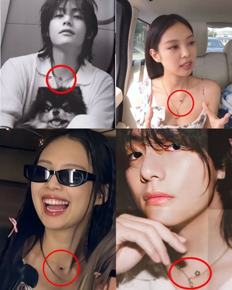 blackpink jennie bts taehyung taennie ship couple necklaces #taennie #jennie #taehyung #kpop #blackpink #bts #army #blink #blimy #armyblink #couplenecklaces #celine #chanel #jewelry Tannie Taehyung E Jennie, Jennie And Taehyung Couple, Yn Boyfriend, Teannie Ship, Jennie Y Taehyung, Couple Necklaces Aesthetic, Tae And Jennie, Jennie Necklace, Jennie X Taehyung