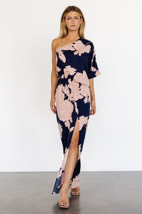 Halston Maxi Dress | Navy + Blush Beach Wedding Guest Attire, Formal Wedding Guest Attire, Best Cocktail Dresses, Navy And Blush, Beach Wedding Attire, Spring Wedding Guest Dress, Beach Wedding Guest Dress, Dress Code Wedding, Baltic Born