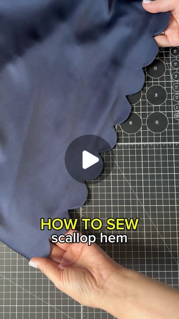 Julija Gobere on Instagram: "One of the ways how to sew a scallop hem🤗 Extra tip: use the template to press the scallop hem easier and quicker!🤫🤗  #howtosew #sewingideas #ilovesewing" Scalloped Neckline Pattern, Scalloped Hem Dress, Sew Scalloped Edge, Scalloped Curtains Diy, How To Sew A Scalloped Hem, How To Make Scallops, Scalloped Fabric, Fabric Design Ideas, Sewing Hems