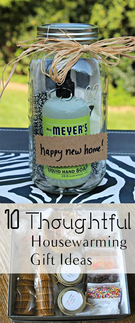 10 Thoughtful Housewarming Gift Ideas Baskets Diy, Housewarming Gift Ideas, Cadeau Diy, Crafty Gifts, Closing Gifts, Jar Gifts, College Dorm, Glass Jar, Homemade Gifts