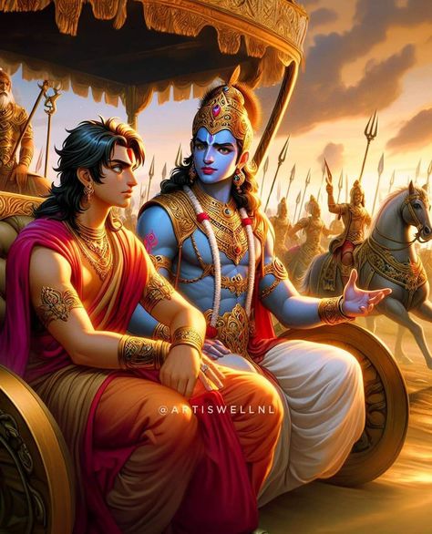 Lord Krishna And Arjun, Arjuna And Krishna, Krishna And Arjuna, Eternal Aesthetic, Janmashtami Wallpapers, Krishna Arjuna, Ultra Hd Wallpaper, Painting Flowers Tutorial, Krishna Flute