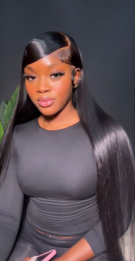 Black Hair Wigs, Frontal Wig Hairstyles, Hd Lace Wig, Quick Weave Hairstyles, Frontal Hairstyles, Pretty Braided Hairstyles, Model Pose, Dope Hairstyles, High Ponytail