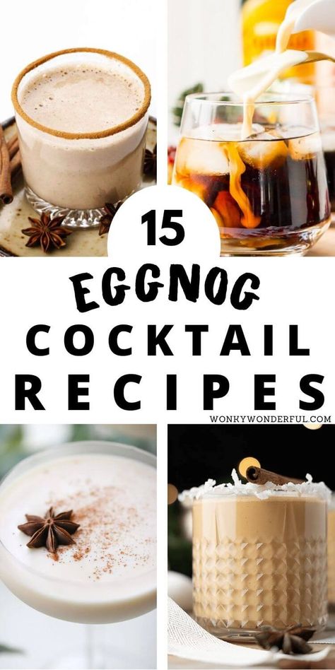 Eggnog Spiked Drinks, Spiked Egg Nog Recipe Homemade, Eggnog Kahlua Cocktail Recipes, Eggnog Shots Recipe, Egg Nog Shots Alcohol, Egg Nog Recipe Alcoholic, Eggnog Mock Tail, Egg Nog Cocktails Bourbon, Homemade Spiked Eggnog