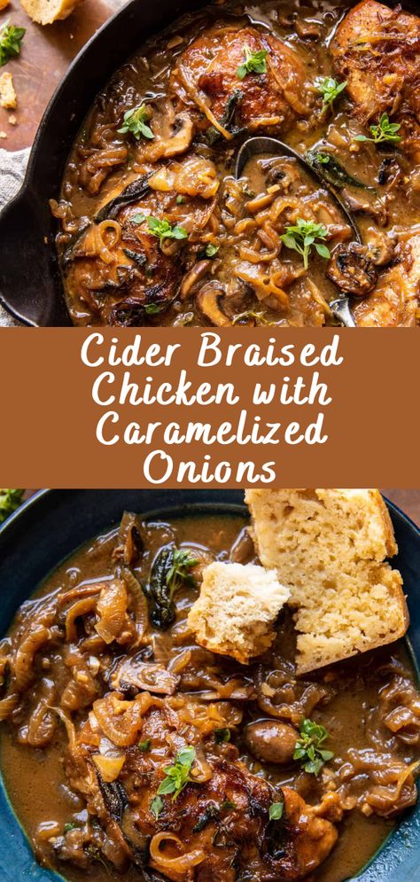 <p>Cider Braised Chicken with Caramelized Onions Introduction: Imagine the delightful aroma of caramelized onions mingling with the sweet, tangy scent of apple cider, all enveloping tender, succulent chicken. This is the essence of Cider Braised Chicken with Caramelized Onions—a dish that perfectly marries the flavors of autumn. In this article, we’ll dive into the world […]</p> <p>The post <a rel="nofollow" href="https://cheffrecipes.com/cider-braised-chicken-with-caramelized-oni... Apple Cider Recipes Dinner, Cider Chicken Recipes, Fall Crockpot Chicken Recipes, Apple Cider Chicken Recipes, Recipes With Apple Cider In Them, Cider Braised Turkey, Cider Braised Pot Roast Half Baked, Caramelized Onion Chicken, Brandy Recipes Food