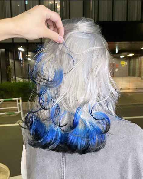 Blond Hair With Pop Of Color, Colorful Tips Hair, Hair Colored Tips, Frosted Tips Long Hair, Fantasy Hair Color Short, Color Hair Tips, Crazy Dyed Hair, Tip Dyed Hair, Cool Hair Color Ideas For Short Hair